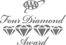 An image with the text "Four Diamond Award" and a graphic of four diamonds in a row, along with a stylized logo at the top of the text.